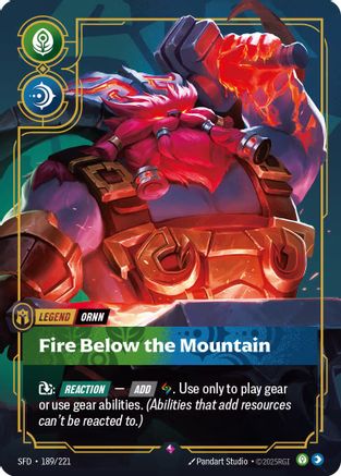 Ornn - Fire Below the Mountain (189/221) - SPF - Rare - Foil