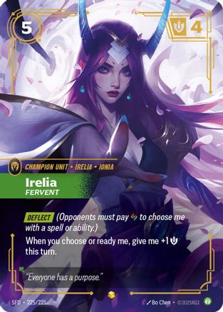 Irelia - Fervent (Overnumbered) (225/221) - SPF - Showcase - Foil
