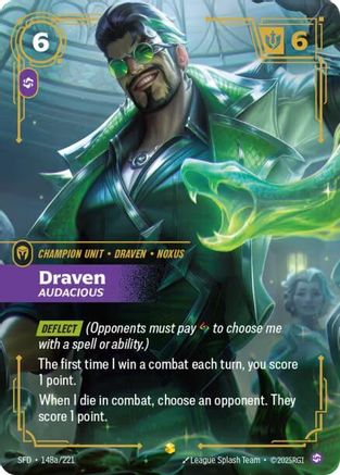 Draven - Audacious (Alternate Art) (148a/221) - SPF - Showcase - Foil