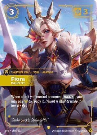 Fiora - Worthy (Alternate Art) (180a/221) - SPF - Showcase - Foil
