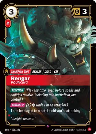 Rengar - Pouncing (025/221) - SPF - Rare - Foil