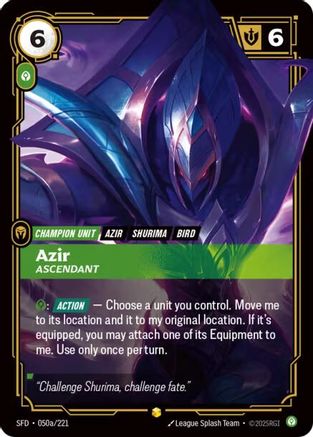 Azir - Ascendant (Alternate Art) (050a/221) - SPF - Showcase - Foil