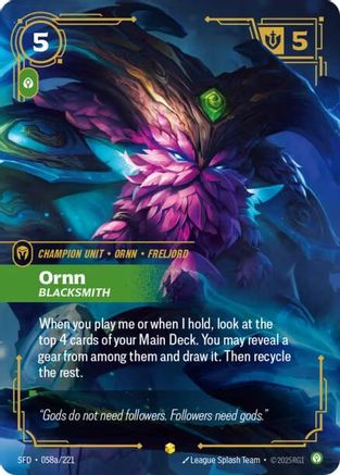 Ornn - Blacksmith (Alternate Art) (058a/221) - SPF - Showcase - Foil