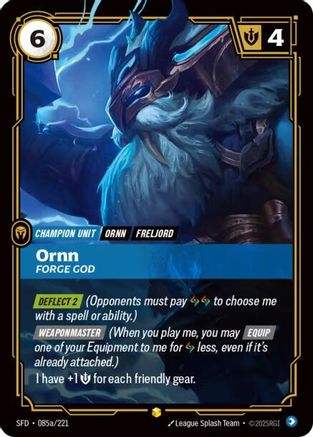 Ornn - Forge God (Alternate Art) (085a/221) - SPF - Showcase - Foil