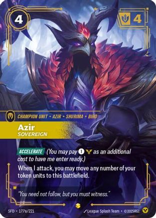 Azir - Sovereign (Alternate Art) (177a/221) - SPF - Showcase - Foil