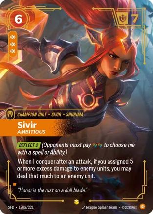 Sivir - Ambitious (Alternate Art) (120a/221) - SPF - Showcase - Foil