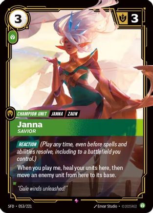 Janna - Savior (053/221) - SPF - Rare - Foil