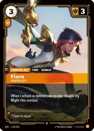 Fiora - Peerless (110/221) - SPF - Rare - Foil