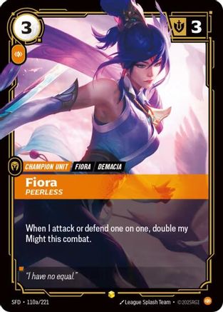 Fiora - Peerless (Alternate Art) (110a/221) - SPF - Showcase - Foil