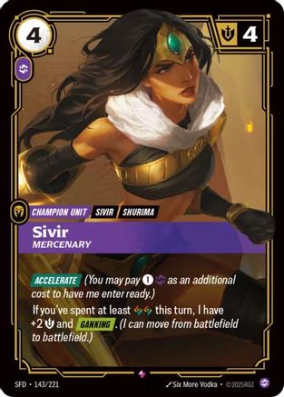 Sivir - Mercenary (143/221) - SPF - Rare - Foil
