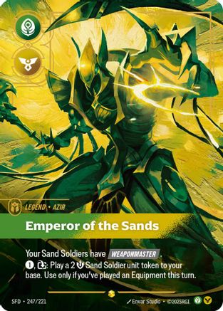 Azir - Emperor of the Sands (Overnumbered) (247/221) - SPF - Showcase - Foil