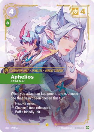 Aphelios - Exalted (Overnumbered) (224/221) - SPF - Showcase - Foil