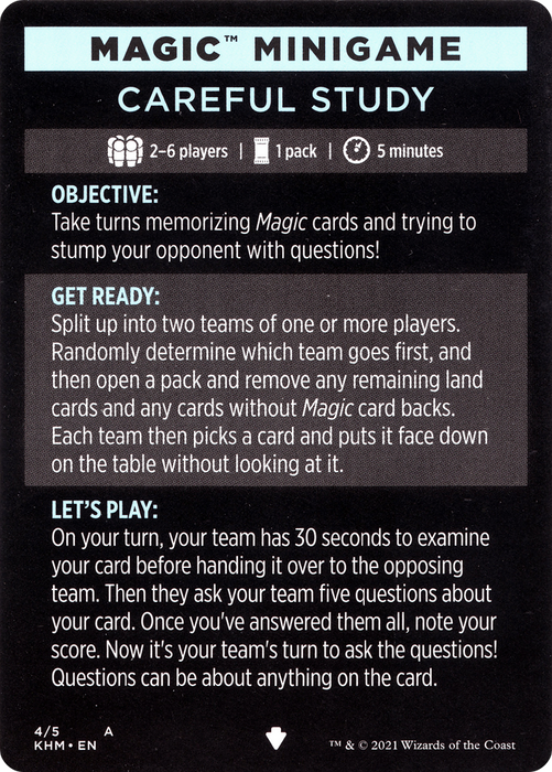 Careful Study (minigame) // Careful Study (cont'd) (MKHM-004) - common