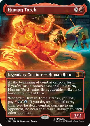 Human Torch (Borderless) (MSC-003) - mythic - Foil
