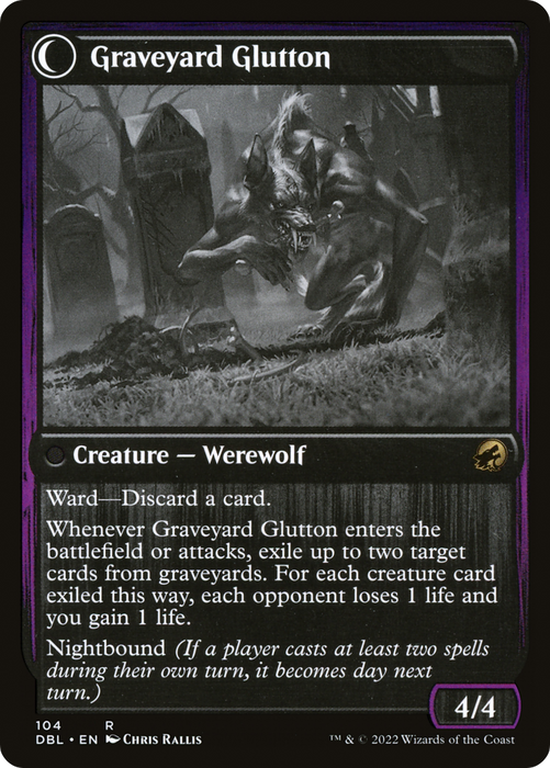 Graveyard Trespasser // Graveyard Glutton (DBL-104) - rare: (Double Faced Transform) - Foil