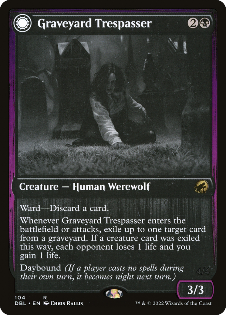 Graveyard Trespasser // Graveyard Glutton (DBL-104) - rare: (Double Faced Transform)