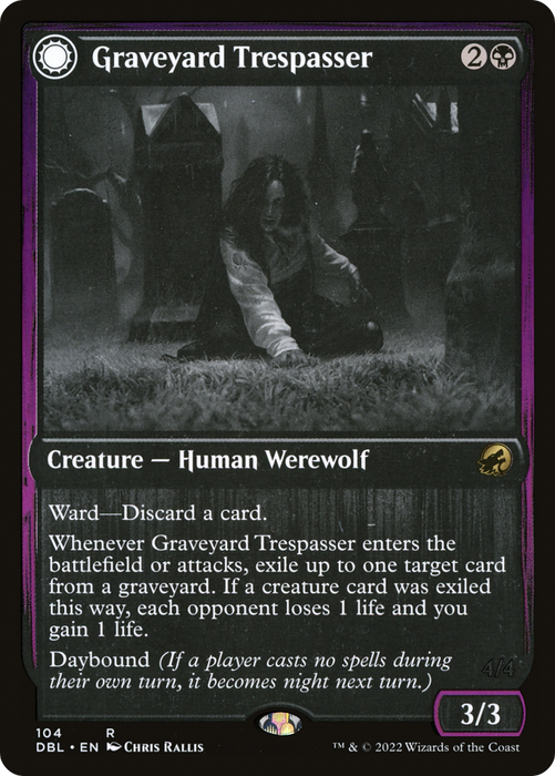 Graveyard Trespasser // Graveyard Glutton (DBL-104) - rare: (Double Faced Transform) - Foil