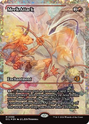 Meek Attack (0398) (Showcase) (Fracture Foil) (ECL-398) - mythic - Foil