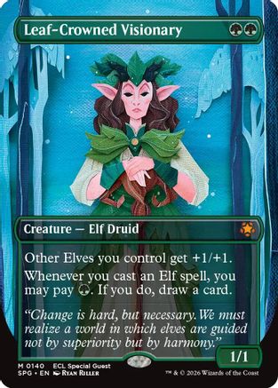 Leaf-Crowned Visionary (Borderless) (SPG-140) - mythic