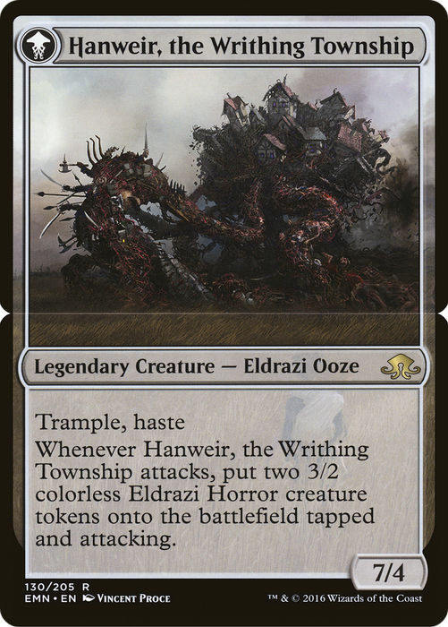 Hanweir, the Writhing Township (EMN-130B) - rare: (mooneldrazidfc) - Foil