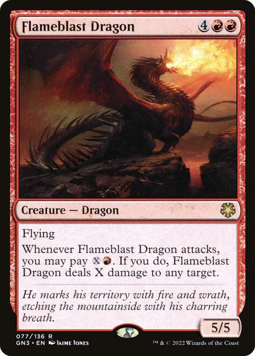 Flameblast Dragon (GN3-077) - rare