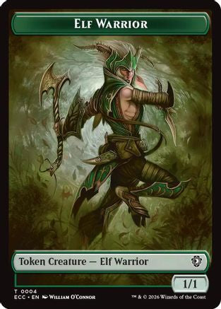 Elf Warrior (0004) // Plant (0005) Double-Sided Token (ECC-4 // 5) - token - Foil