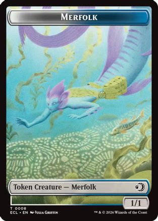 Merfolk // Worm Double-Sided Token (ECL-8 // 9) - token - Foil