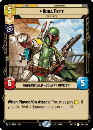 Boba Fett - For a Price (214/264) - ALT - Rare