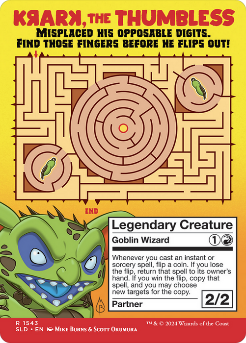 Krark, the Thumbless // Krark, the Thumbless (SLD-1543) - rare (Borderless) - Foil