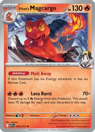 Ethan's Magcargo (024/217) - MAH  - Rare - Reverse Holofoil