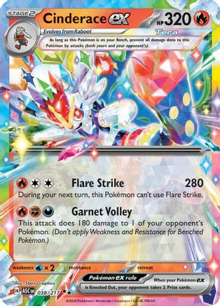 Cinderace ex (038) - MAH  - Double Rare - Holofoil