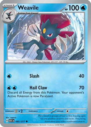 Weavile (045/217) - MAH  - Uncommon - Reverse Holofoil