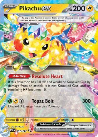 Pikachu ex (057/217) - MAH  - Double Rare - Holofoil
