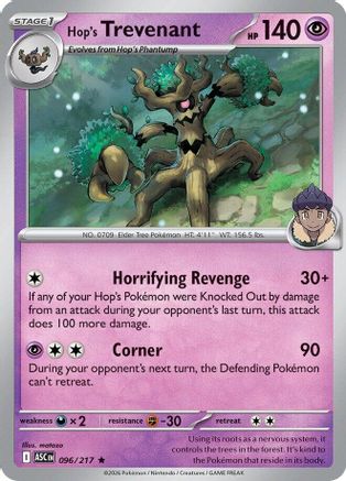 Hop's Trevenant (096/217) - MAH  - Rare - Reverse Holofoil