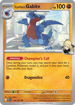 Cynthia's Gabite (110) - MAH  - Uncommon
