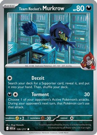 Team Rocket's Murkrow (126) - MAH  - Common - Reverse Holofoil