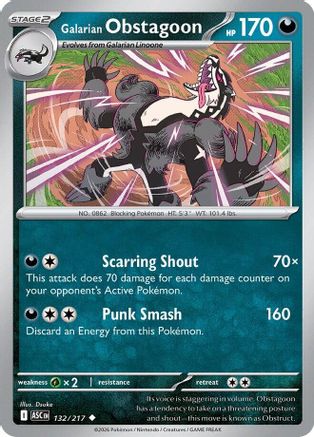 Galarian Obstagoon (132/217) - MAH  - Uncommon - Reverse Holofoil