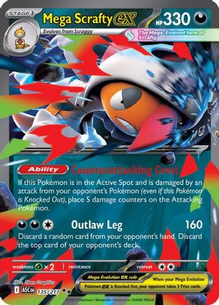 Mega Scrafty ex (135/217) - MAH  - Double Rare - Holofoil