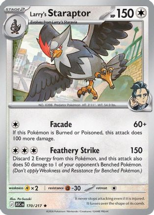 Larry's Staraptor (170/217) - MAH  - Rare - Reverse Holofoil