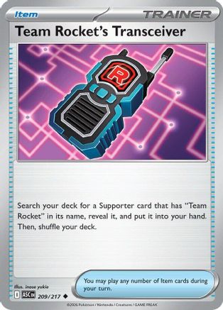 Team Rocket's Transceiver (209/217) - MAH  - Uncommon - Reverse Holofoil