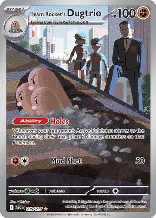 Team Rocket's Dugtrio (239/217) - MAH  - Illustration Rare - Holofoil