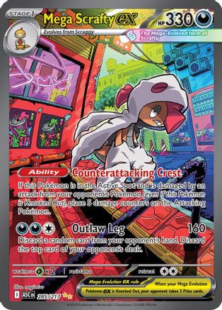 Mega Scrafty ex (285/217) - MAH  - Special Illustration Rare - Holofoil