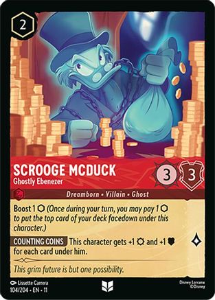Scrooge McDuck - Ghostly Ebenezer (104/204) - W - Uncommon - Cold Foil