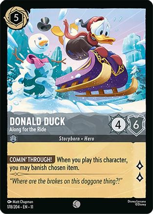 Donald Duck - Along for the Ride (178/204) - W - Common - Cold Foil