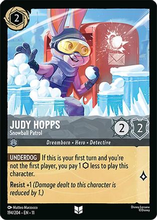 Judy Hopps - Snowball Patrol FRANÇAIS (194/204) - G - Inhabituelle - Cold Foil