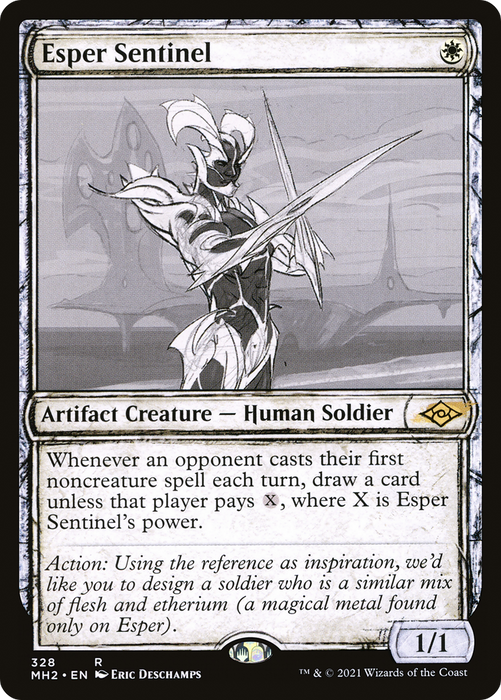 Esper Sentinel (MH2-328) - rare: (Showcase) - Foil