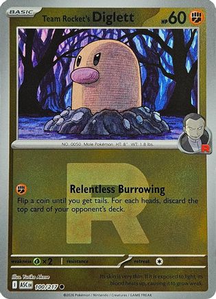 Team Rocket's Diglett (Team Rocket) (100) - MAH  - Common - Reverse Holofoil