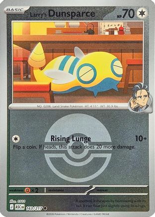 Larry's Dunsparce (Poke Ball) (163) - MAH  - Common - Reverse Holofoil