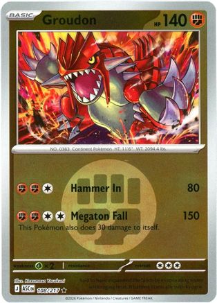 Groudon (Energy Symbol Pattern) (108) - MAH  - Rare - Reverse Holofoil