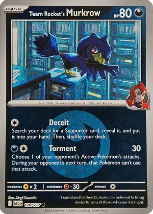 Team Rocket's Murkrow (Energy Symbol Pattern) (126) - MAH  - Common - Reverse Holofoil